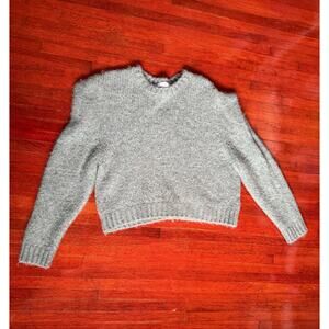 Zara Light Green Soft Fuzzy Long Sleeve Sweater Top Large XL Winter Cozy